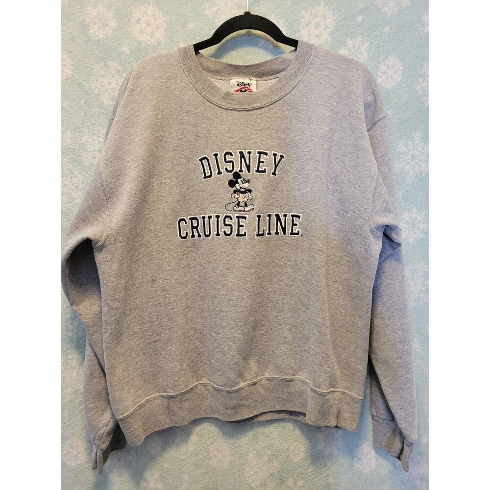 Vintage Disney Cruise Line Sweatshirt Men's Large Gray Crew Neck USA Made 90s